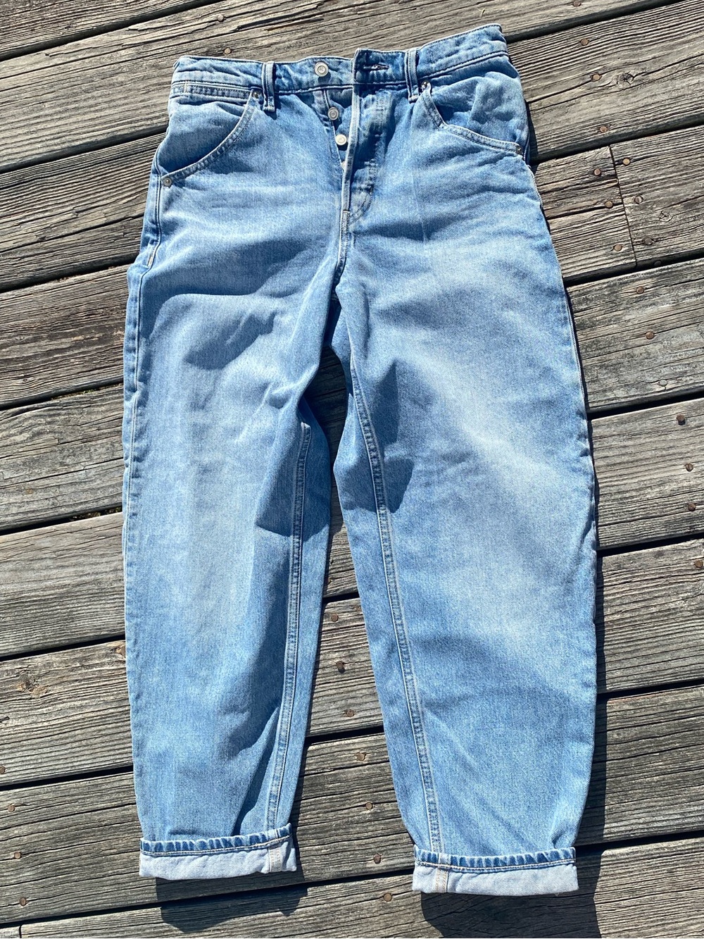 Banana Republic High-Rise Rigid Bow Light Wash Denim Jeans